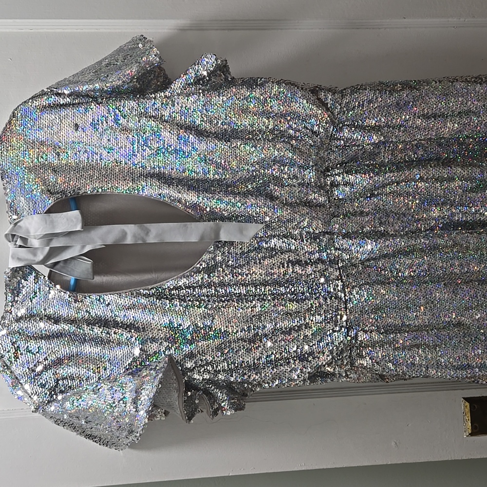 Silver Sequence Dress - image 4